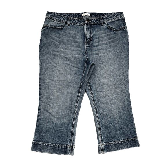 Tint Denim - Tint Capri Jeans 12 (32x18.5) Blue Mid Rise Denim Stretch Womens Casual